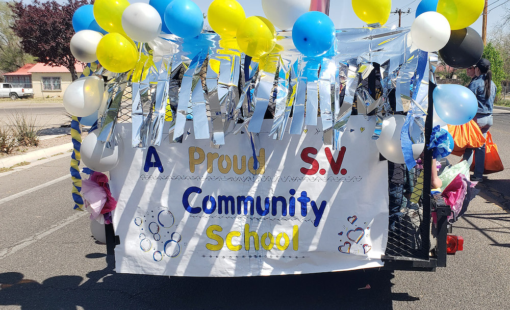 Community Parade float celebrating Ernie Pyle  Middle School in  Albuquerque, New Mexico